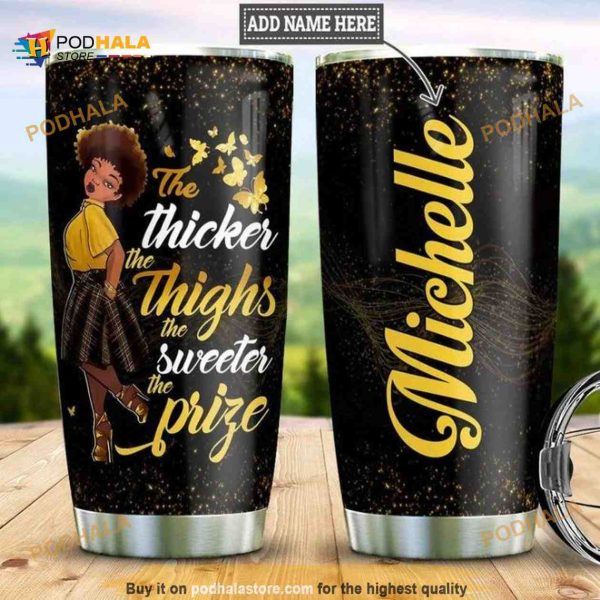 Personalized Name Black Gril The Thinghs Prife Custom Coffee Tumbler