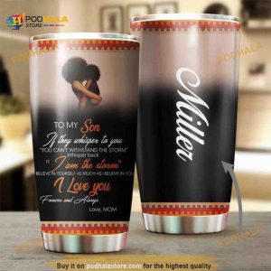 Personalized Name Black Pride Gift For Mom To My Son Custom Coffee Tumbler
