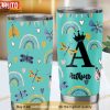 Personalized Name Butterfly Rainbow Turquoise Custom Coffee Tumbler