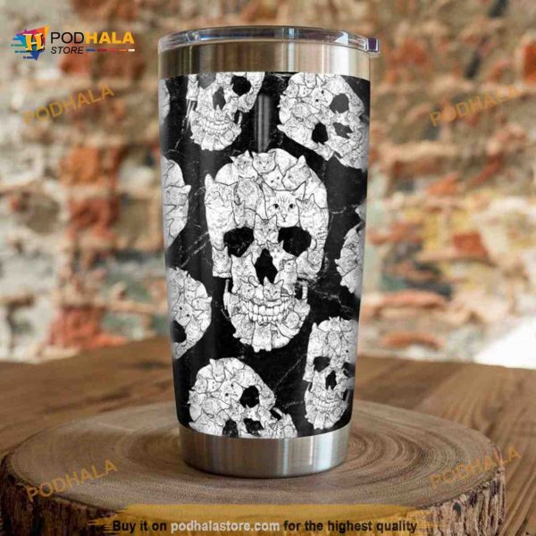 Personalized Name Cat I Love To The Moon And Black Custom Coffee Tumbler
