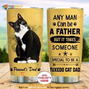 Personalized Name Cool Cat Dad Gift Travel Custom Coffee Tumbler