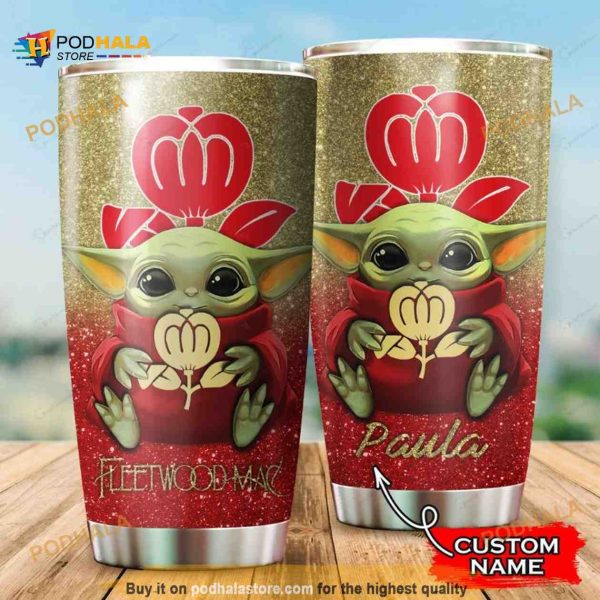 Personalized Name Fleetwood Mac Baby Yoda Star Wars Disney Custom Coffee Tumbler