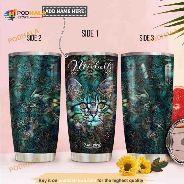 Personalized Name Funny Special Cat Gift Travel Custom Coffee Tumbler