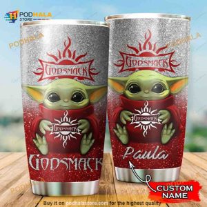 Personalized Name Godsmack Baby Yoda Star Wars Disney Custom Coffee Tumbler