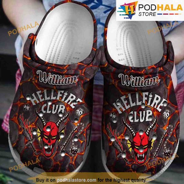 Personalized Name Hellfire Club Stranger Things 4 3D Funny Crocs