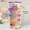 Personalized Name Hippie Girl Gift Travel Tumbler, Hippe Gift