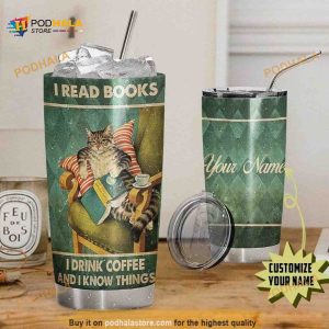 Personalized Name I Read Book I Drink Coffee Custom Coffee Tumbler