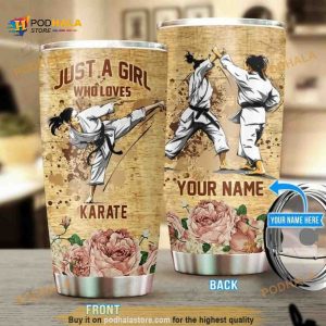 Personalized Name Just A Girl Who Loves Flower Custom Coffee Tumbler