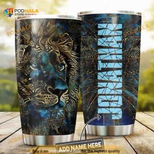 Personalized Name King Lion Gift Travel Custom Coffee Tumbler All Over Print