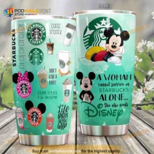 Personalized Name Mickey Mouse And Starbucks Custom Coffee Tumbler