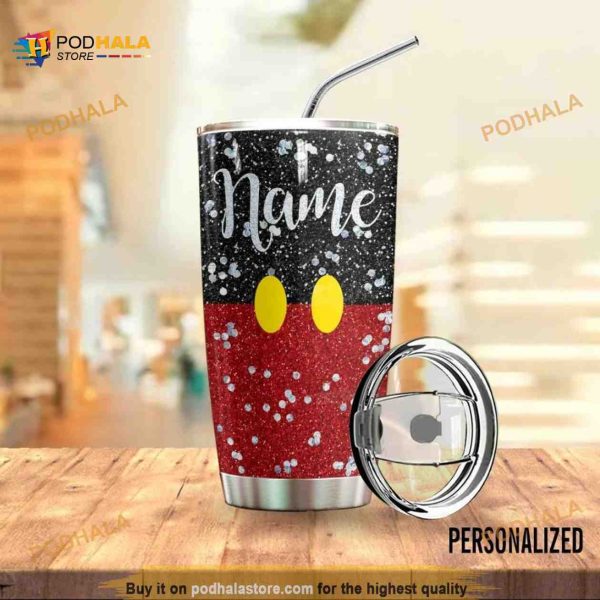 Personalized Name Mickey Mouse Disney Bling Bling Custom Coffee Tumbler