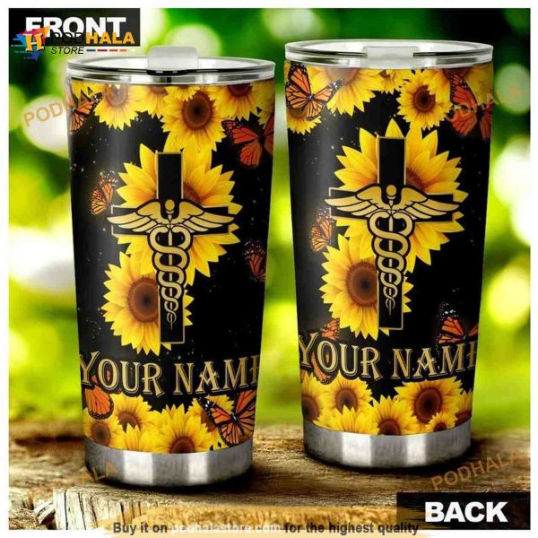 Personalized Name Nurse Rn Thank You Nursing Student Icon Medical Custom Coffee Tumbler