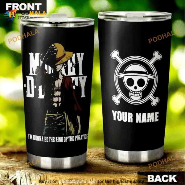 Personalized Name One Piece Monkey D Luffy Anime Custom Coffee Tumbler