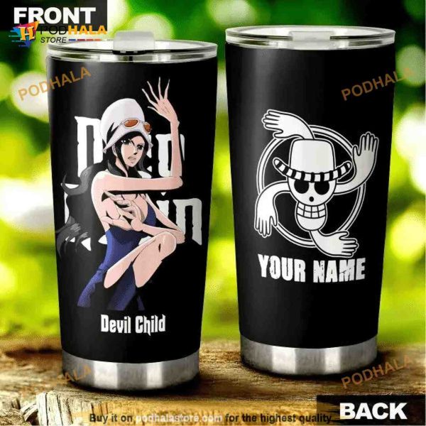 Personalized Name One Piece Nico Robin Anime Custom Coffee Tumbler