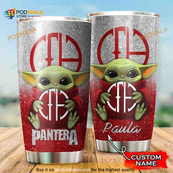 Personalized Name Pantera Baby Yoda Star Wars Disney Custom Coffee Tumbler