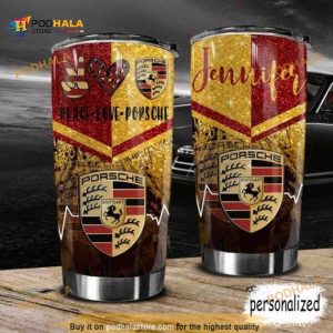 Personalized Name Peace Love Porsche Car Custom Coffee Tumbler