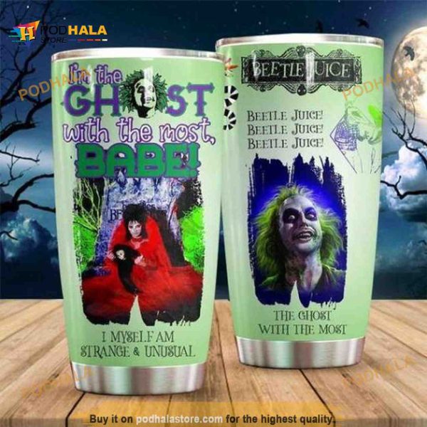 Personalized Name The Ghost With The Most Beetlejuice Custom Coffee Tumbler