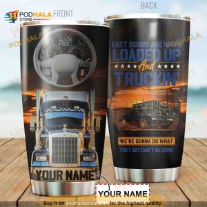 Personalized Name Trucker Gift Travel Custom Coffee Tumbler All Over Print