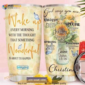 Personalized Name Wake Up Wonderful Sunshine Custom Coffee Tumbler