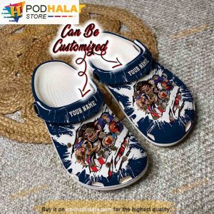 Personalized New England Patriots Mascot Ripped Flag 3D Funny Crocs