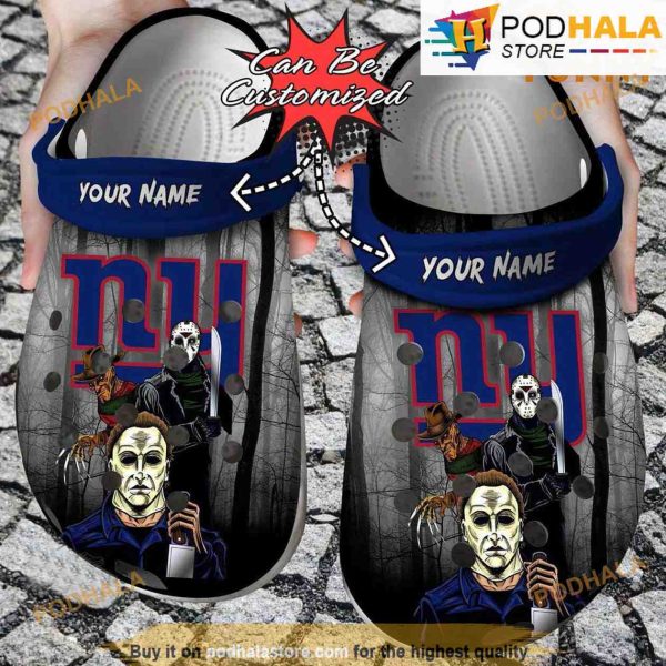 Personalized New York Giants 3D Funny Crocs, Horror Movie Gift For Halloween