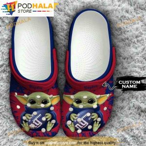 Personalized New York Giants NFL Baby Yoda 3D Funny Crocs