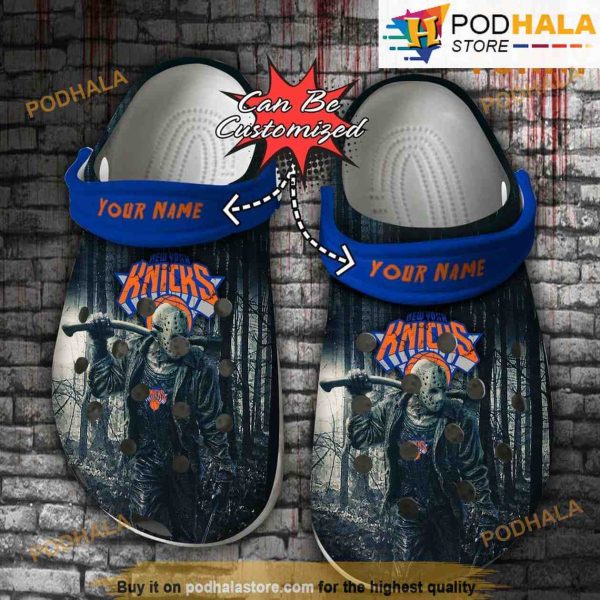 Personalized New York Knicks 3D Funny Crocs, Friday The 13th Halloween Gifts