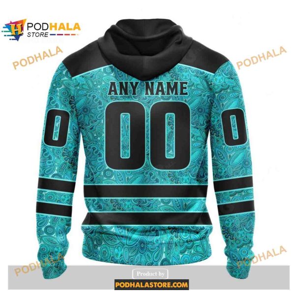 Personalized NHL Anaheim Ducks Special Design Fight Ovarian Cancer Hoodie 3D