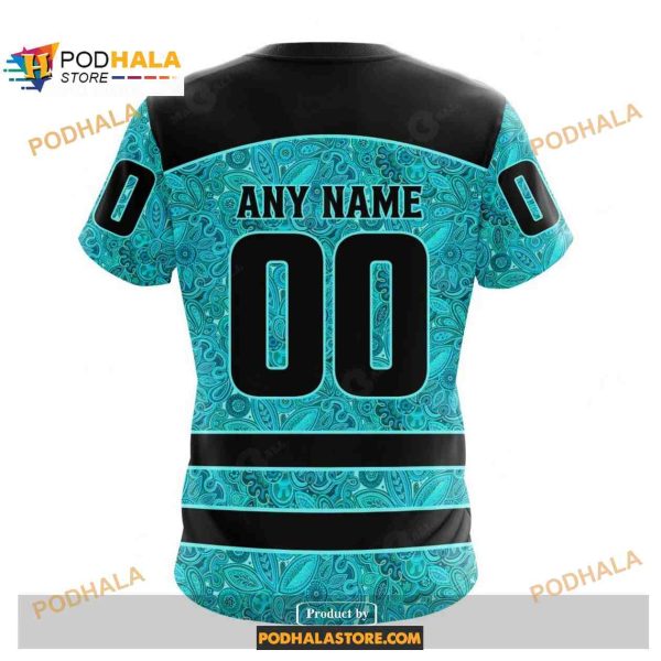 Personalized NHL Anaheim Ducks Special Design Fight Ovarian Cancer Hoodie 3D
