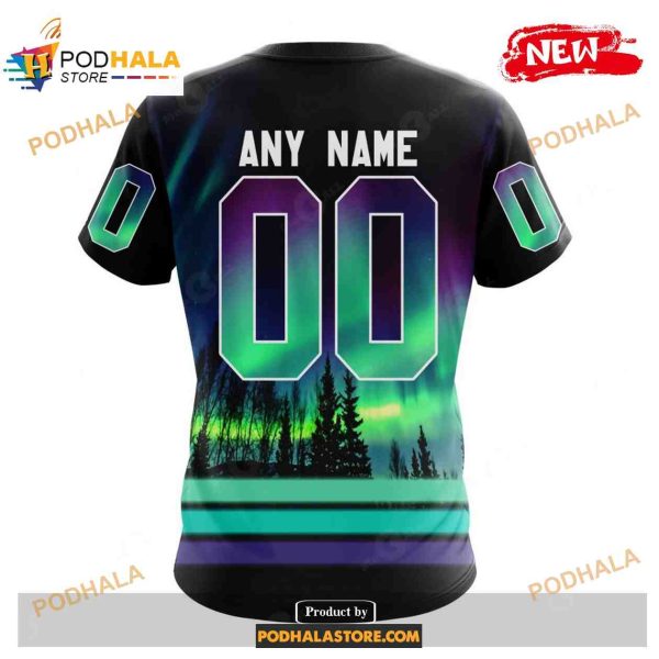 Personalized NHL Anaheim Ducks Special Design With Northern Lights Hoodie 3D