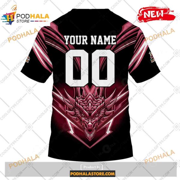 Personalized NHL Arizona Coyotes Dragon Design Shirt Hoodie 3D