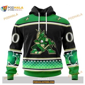 Personalized Nhl Arizona Coyotes Unisex Kits Hockey Celebrate St Patrick's Day Shirt Hoodie 3d 1