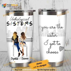 Personalized Not Sisters By Blood Girl Friends Custom Coffee Tumbler
