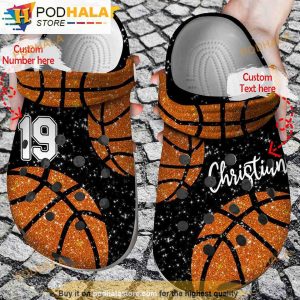 Personalized & Number Basketball Gifts 3D Funny Crocs Slippers