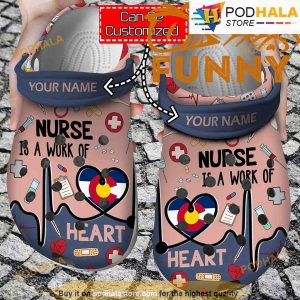 Personalized Nurse Is A Work Of Heart 3D Funny Crocs Classic Clog