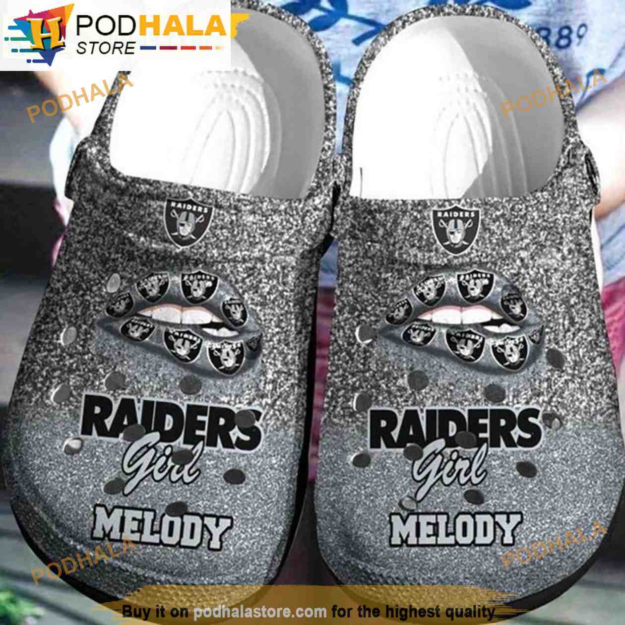 NFL 3D Funny Crocs Las Vegas Raiders Shoes - Bring Your Ideas