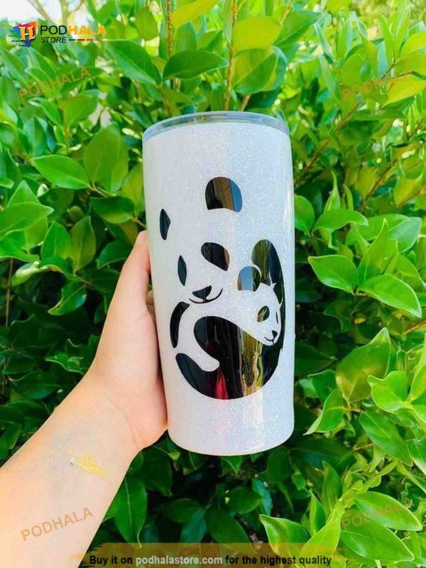 Personalized Panda Mom Gift Travel Custom Coffee Tumbler