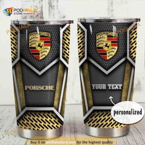 Personalized Peace Love Porsche Car Custom Name Coffee Tumbler