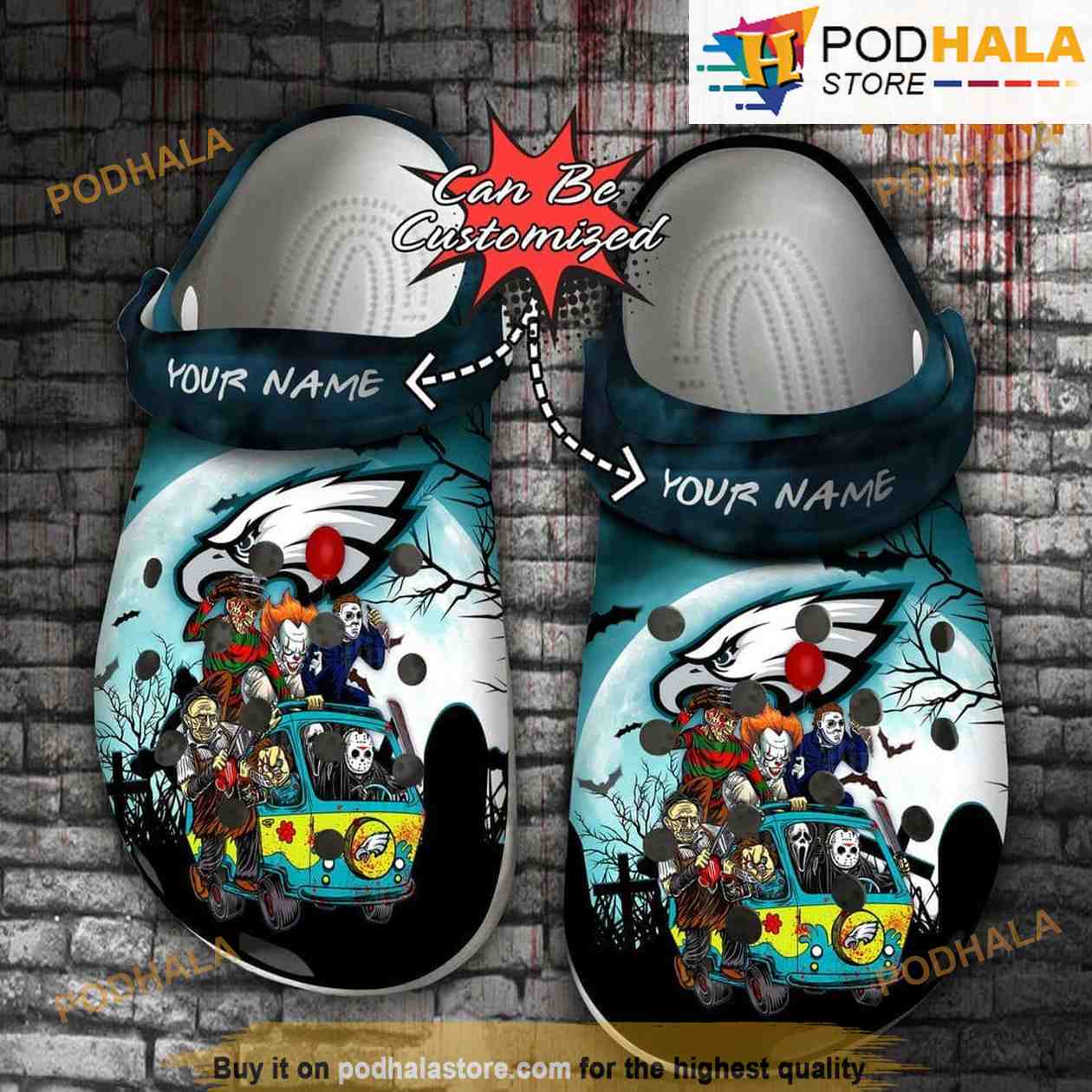 Custom Philadelphia Eagles Fans Crocs Clog Shoes Big Size Beach