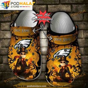 Personalized Philadelphia Eagles Halloween Light Nightmare Before Christmas Crocs
