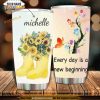 Personalized Rain Boots And Flowers Gift Travel Custom Coffee Tumbler