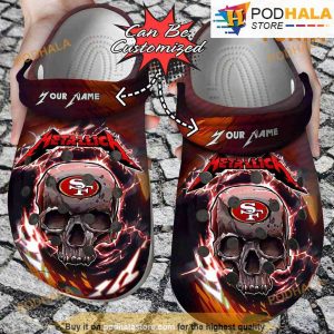 Personalized San Francisco 49ers Metallica 3D Funny Crocs Skull Lightning