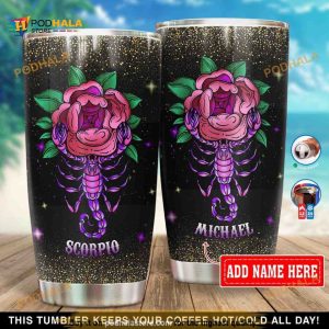 Personalized Scorpio Purple Gift Travel Custom Coffee Tumbler