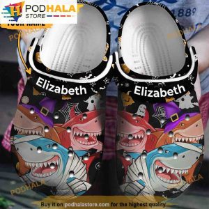 Personalized Shark Halloween 3D Funny Crocs