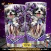 Personalized Shih Tzu Play With Butterflies Custom Coffee Tumbler