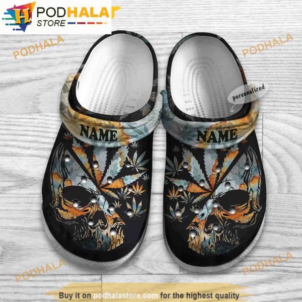 Personalized Skull Weed Cannabis 3D Funny Crocs