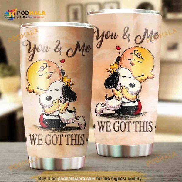 Personalized Snoopy And Charlie Brown We Got This Custom Coffee Tumbler