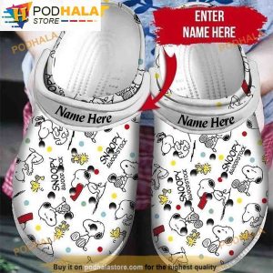 Personalized Snoopy And Woodstock 3D Funny Crocs Clog Shoes