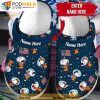 Personalized Snoopy Astronaut America Flag Patriot 3D Funny Crocs