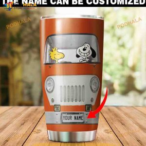 Personalized Snoopy Bus Gift Travel Custom Coffee Tumbler